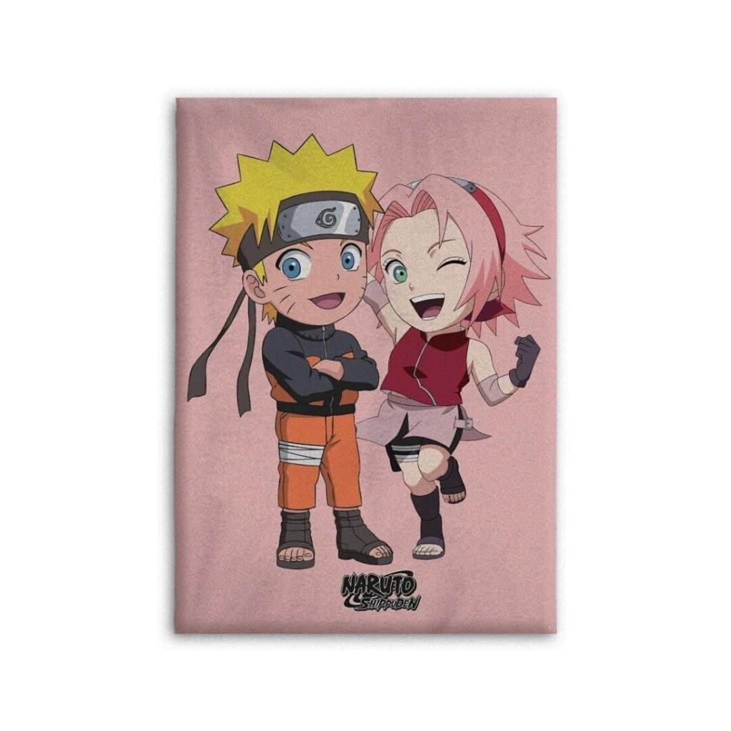 naruto - naruto & sakura - koc polarowy 100% polyester 100x140cm