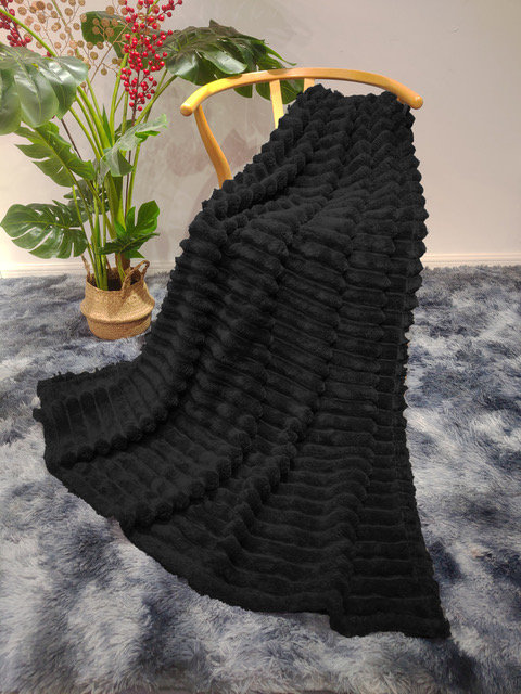 Cotton World Koc Pluszowy 160x200 Czarny