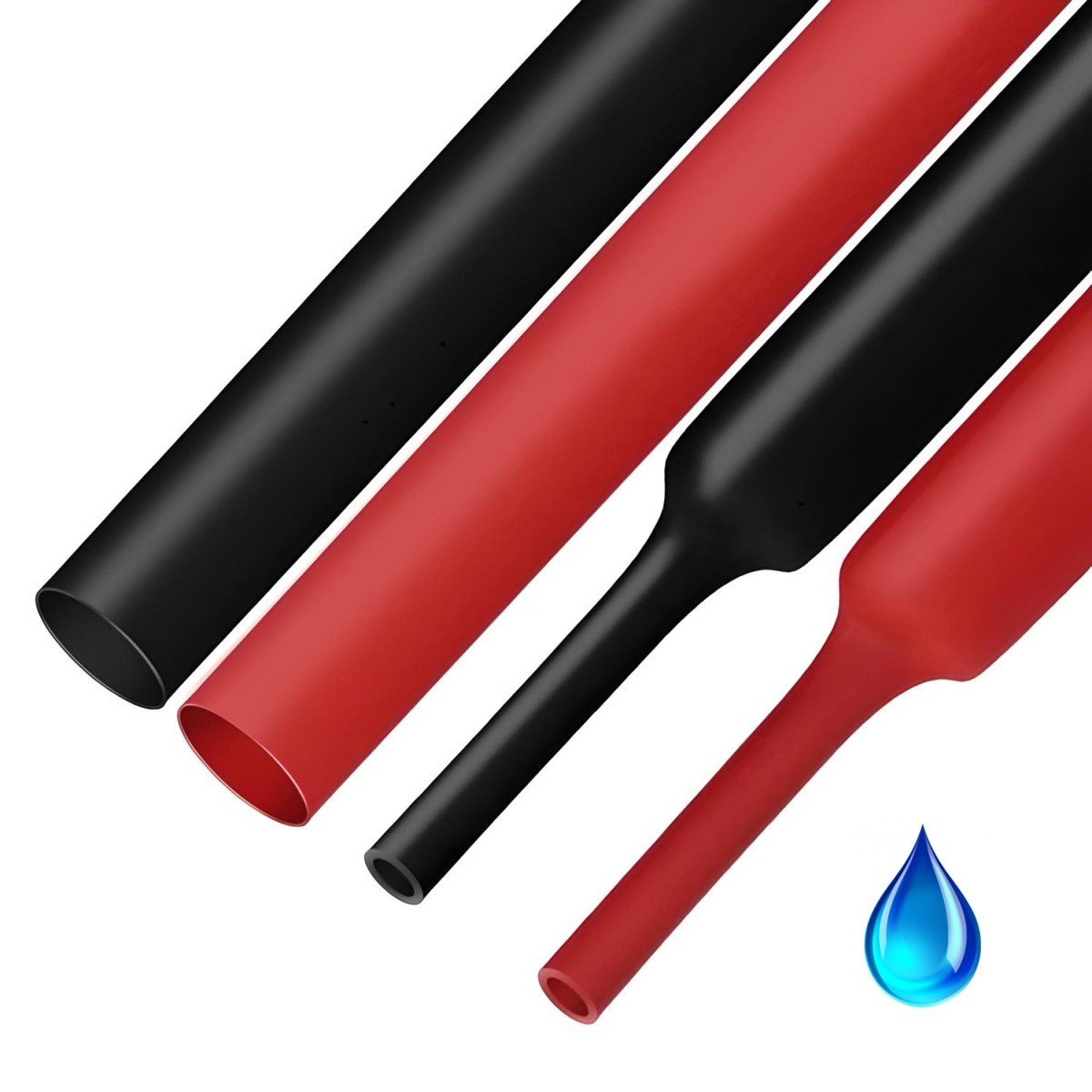 Rurka 6,4mm termokurczliwa z klejem czarna - 1m