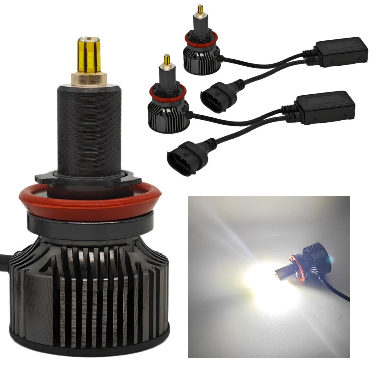 H11 żarówki LED 9V-50V CANBUS 2szt 20000lm bardzo mocne światło, nie oślepia kierowców