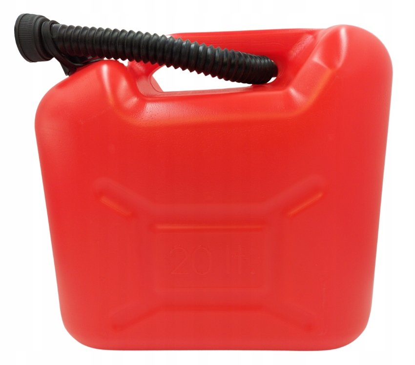 Kanister z lejkiem czerwony 20l  z HDPE