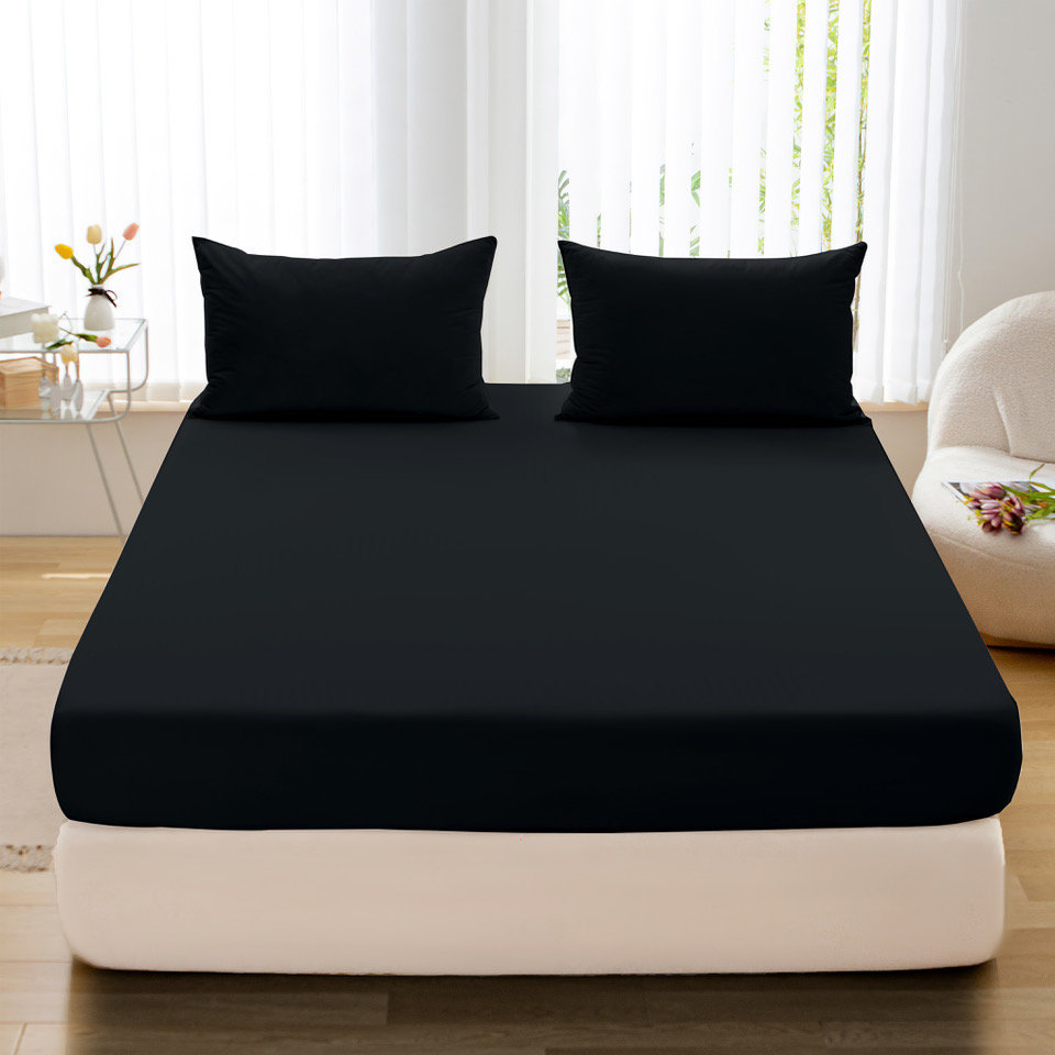 Cotton World Prześcieradło Jersey 200x220 RJPGK08M czarne z gumką