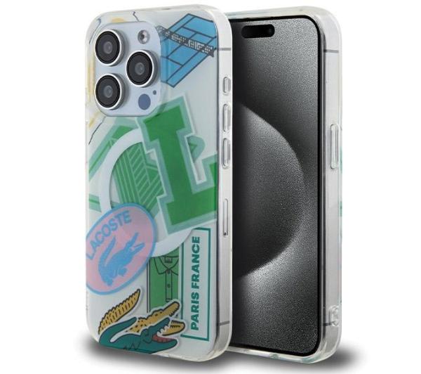 Lacoste LCHMP15LUPAN Hardcase Double Layer Patch MagSafe do iPhone 15 Pro Zielony