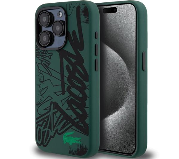 Lacoste LCHCP15XGRAK Hardcase Silicone Graffiti do iPhone 15 Pro Max Czarny