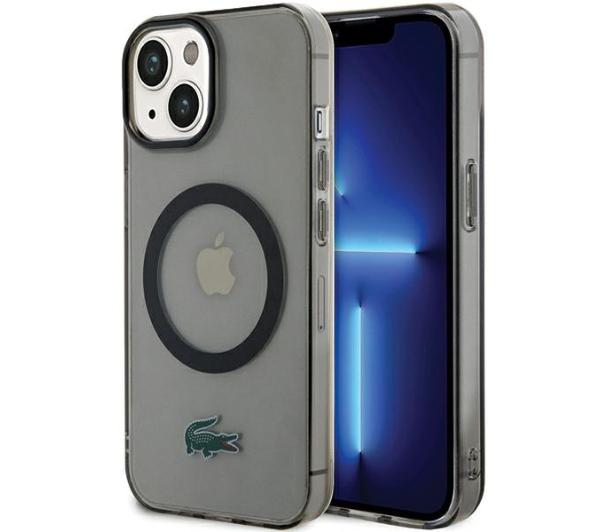 Lacoste LCHMP15SULOK Hardcase Transparent MagSafe do iPhone 15 Czarny