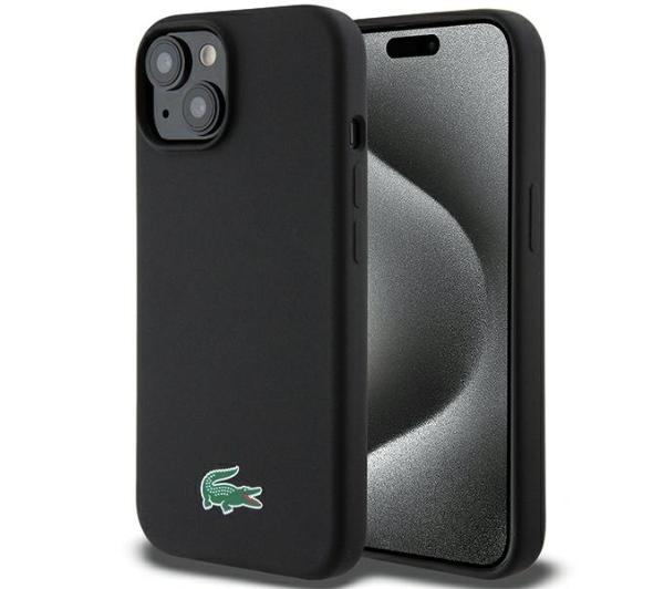 Lacoste LCHMP15MSLOK Hardcase Silicone MagSafe do iPhone 15 Plus Czarny