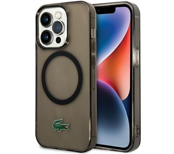 Lacoste LCHMP15XULOK Hardcase Transparent MagSafe do iPhone 15 Pro Max Czarny