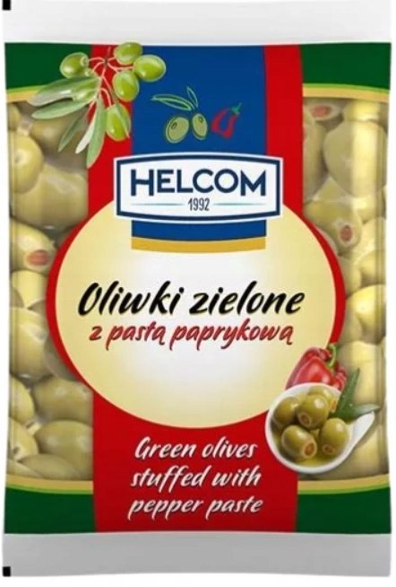 Helcom Oliwki zielone z pastą paprykową, 195g
