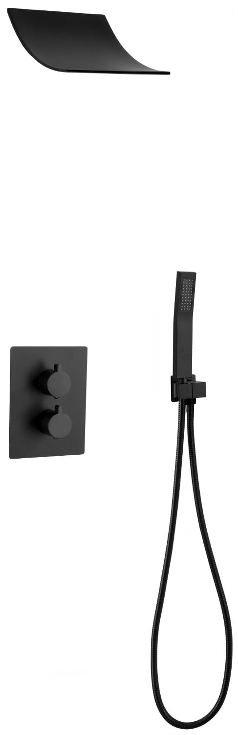 Mexen Salto zestaw prysznicowy podtynkowy, czarny - 7604-02-70
