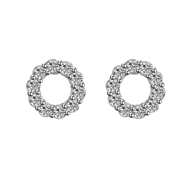 Okrągłe kolczyki z cyrkoniami