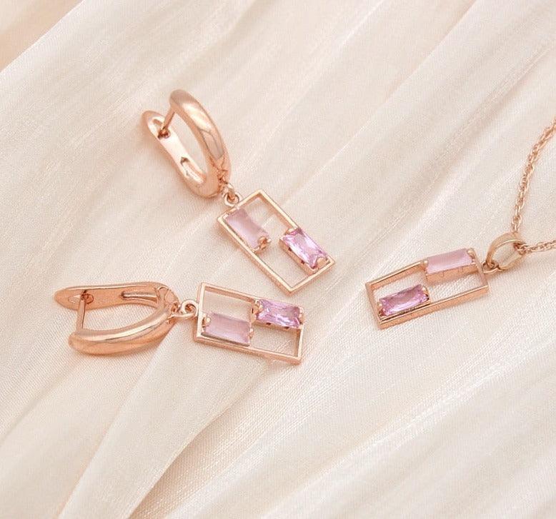 Komplet biżuterii z geometrycznym motywem