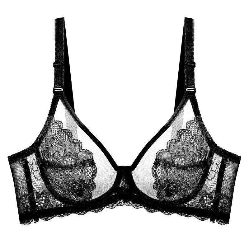 Biustonosz koronkowy z ozdobnym haftem