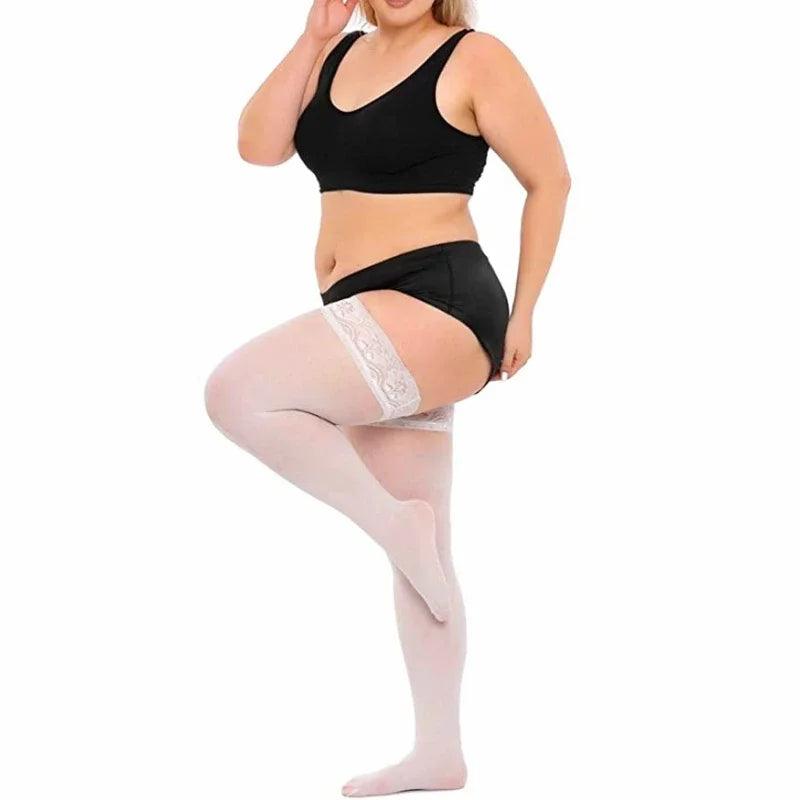 Koronkowe pończochy plus size