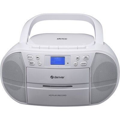 Denver TDC-280B Boombox z radiem FM/DAB+, CD, USB i odtwarzaczem kasetowym, biały