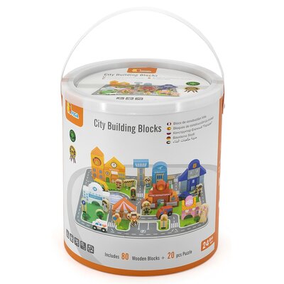 Viga 44705 Puzzle i Klocki 100 elementów - miasto