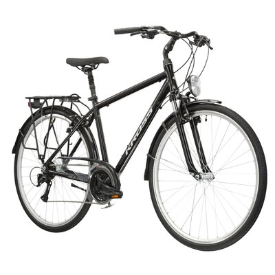 Rower trekkingowy KROSS Explorer 2.0 M17 28 cali męski Czarno-srebrny
