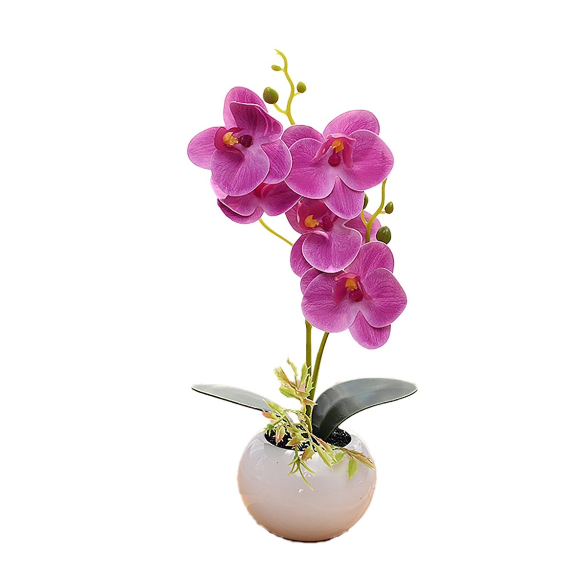 Sztuczny storczyk orchidea kwiaty w doniczce fioletowe 26cm
