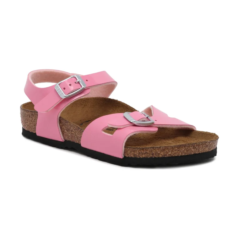 Birkenstock Sandały Patent Candy Pink | z dodatkiem skóry