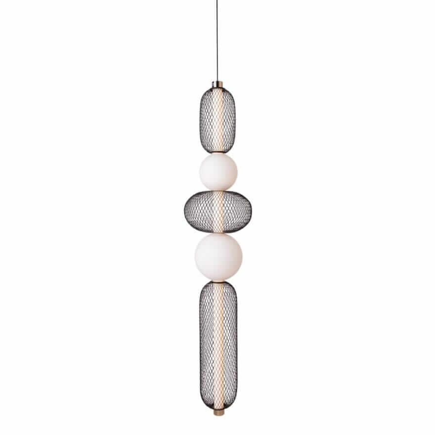 Zwisająca lampa Bora P0592 Maxlight LED 28W 3000K metalowa szklana czarna