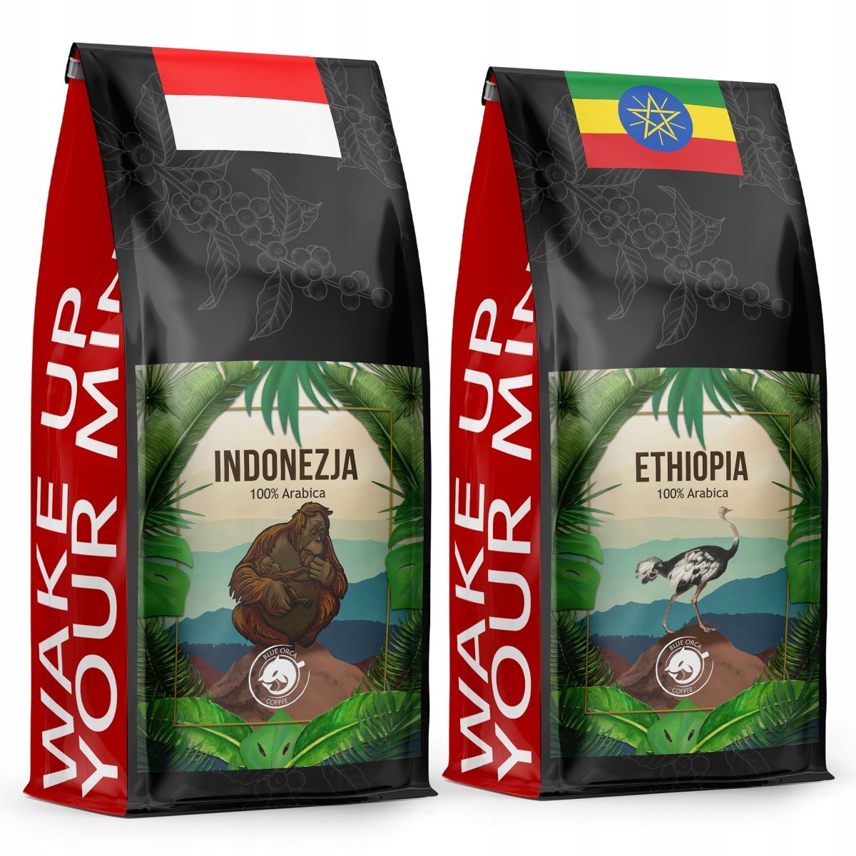 Kawa Zianrista Indonezja + Ethiopia Świeżo Palona -100% Arabica - Blue Orca