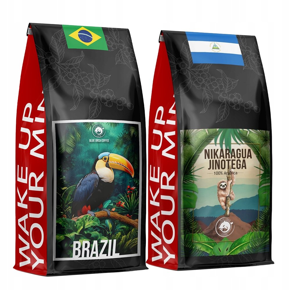 Kawa Ziarnista 2X1Kg Brazil+Nicaragua 100%Arabica - Świeżo Palona-Blue Orca