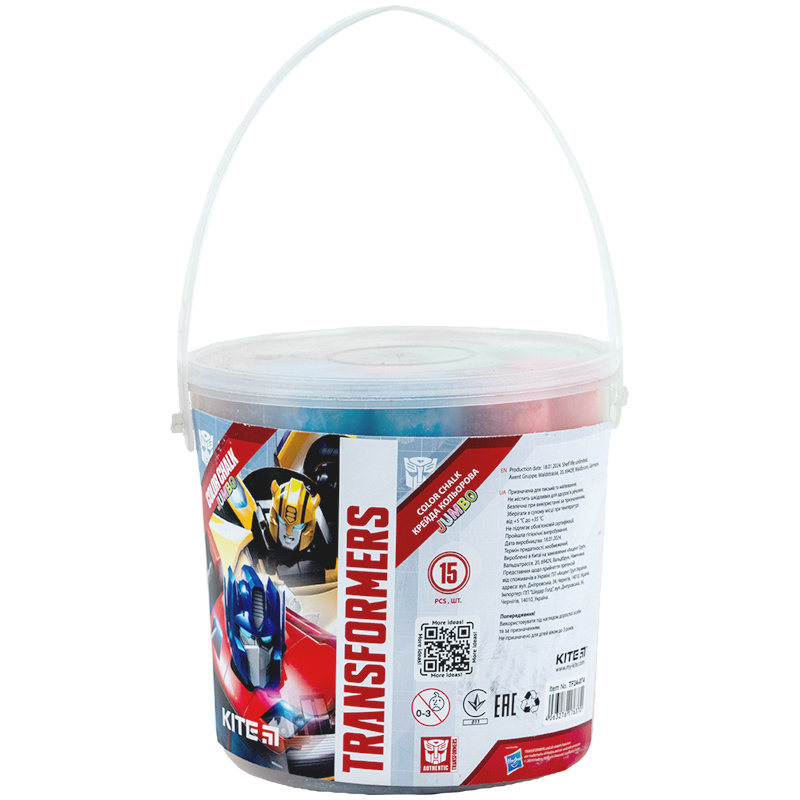 Kreda chodnikowa kolorowa do tablicy szkolna 15 sztuk Kite Transformers