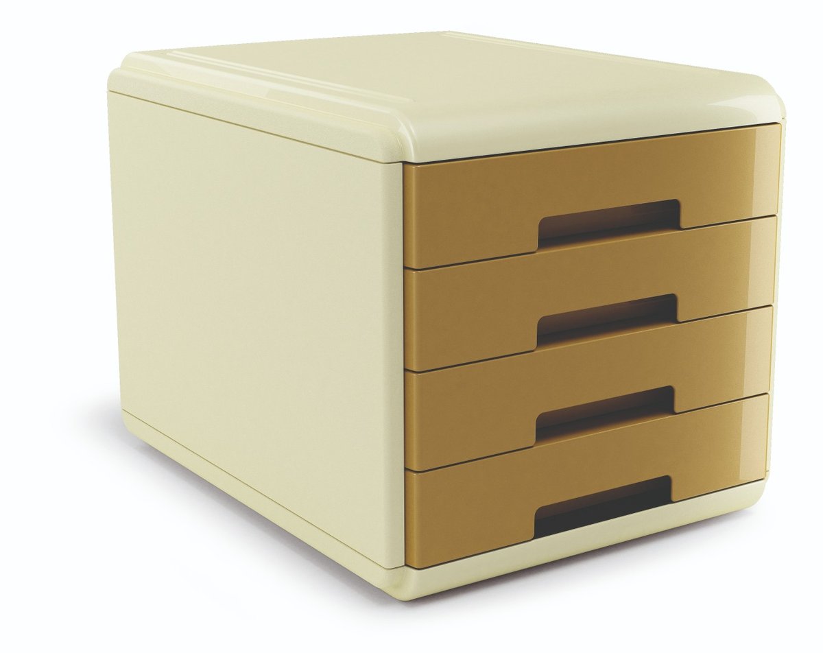 ORGANIZER pojemnik na DOKUMENTY papier A4 szuflady Arda Vintage karmelowy