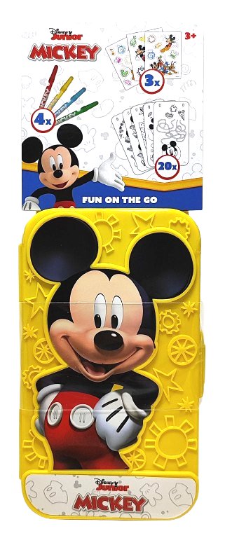Przenośny zestaw: Mazaki, kolorowanki, naklejki. Disney Myszka Mickey
