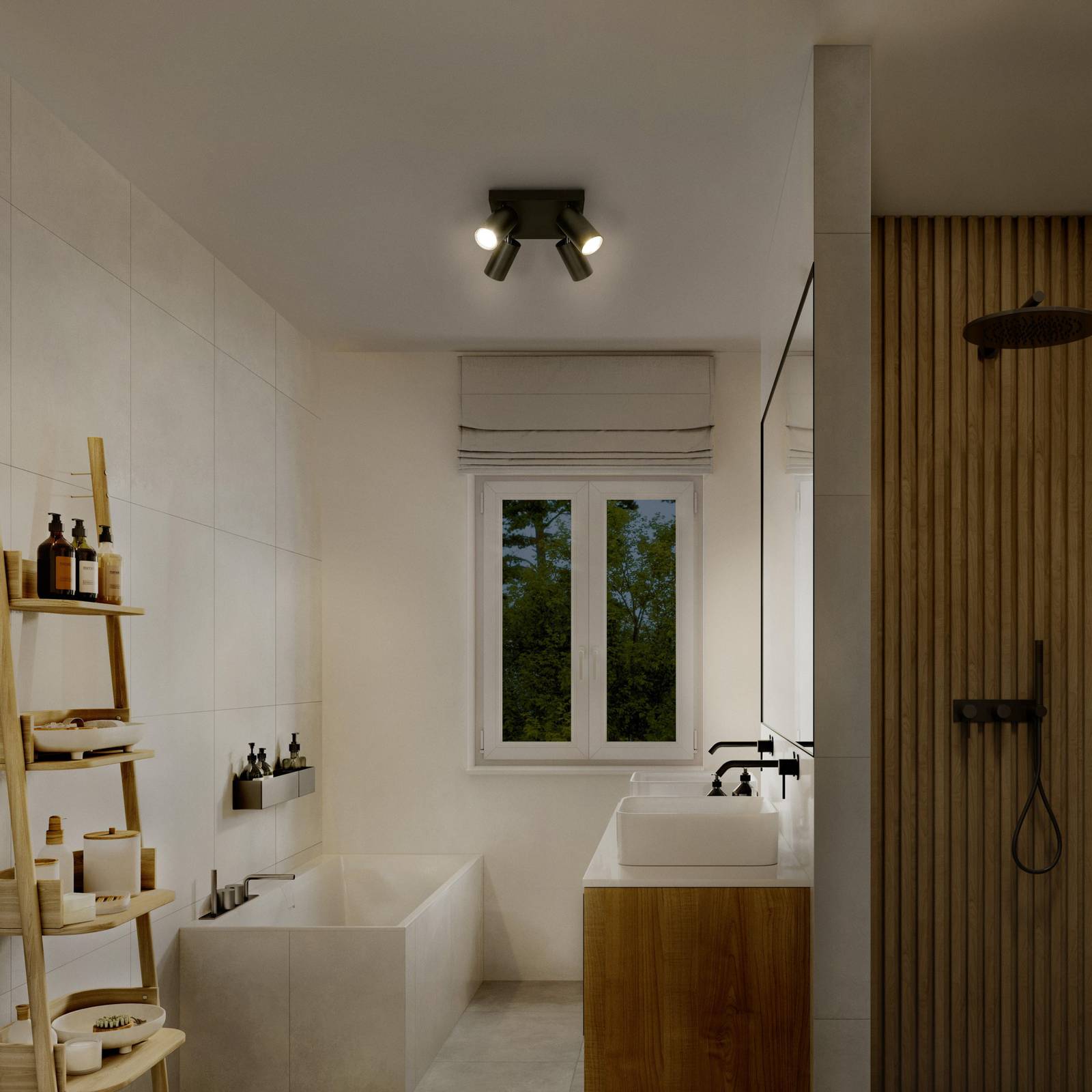 Reflektor LEDVANCE Octagon ściemniany, 4-punktowy, kwadratowy, czarny