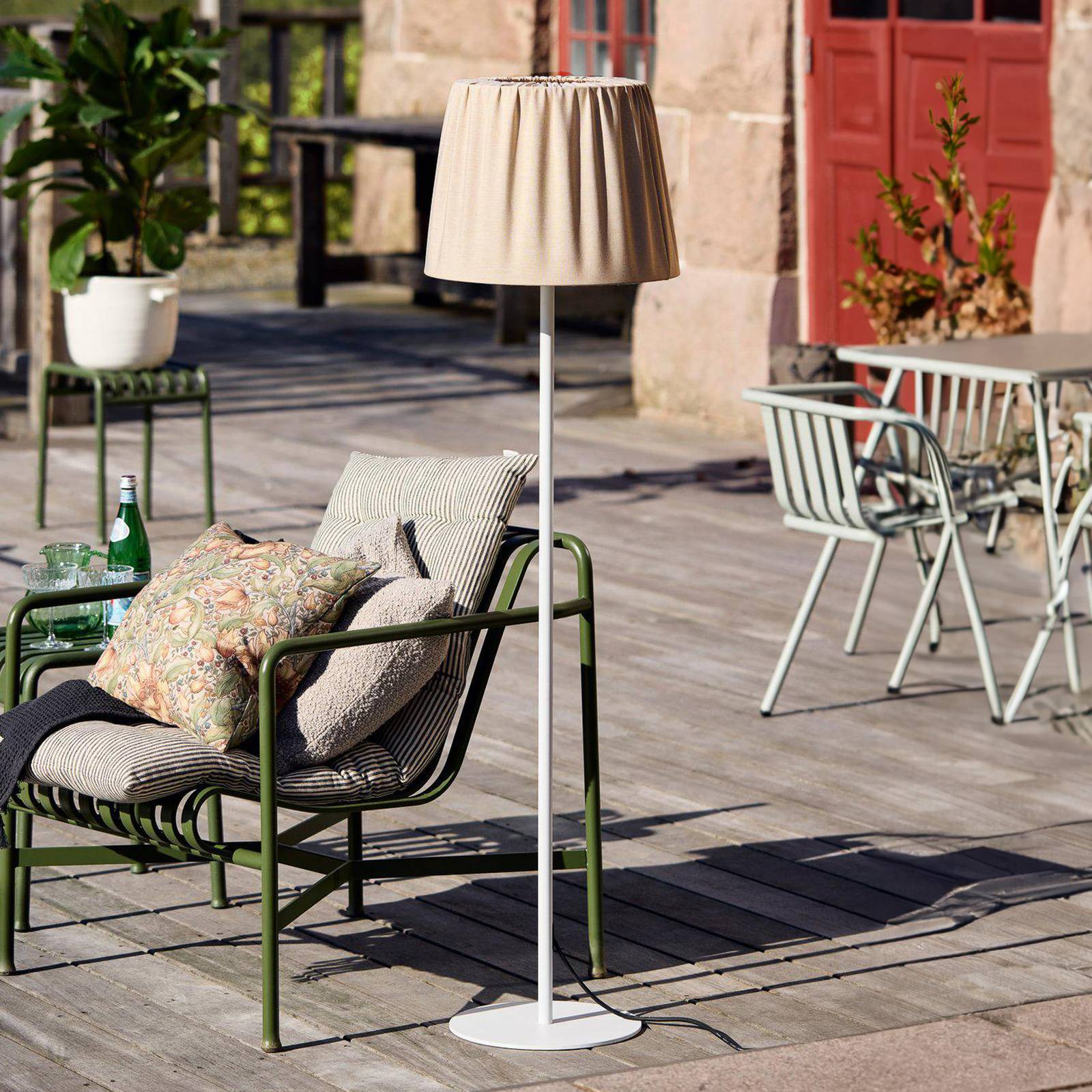 PR Home lampa stojąca zewnętrzna Agnar, biały/brązowy, 140 cm