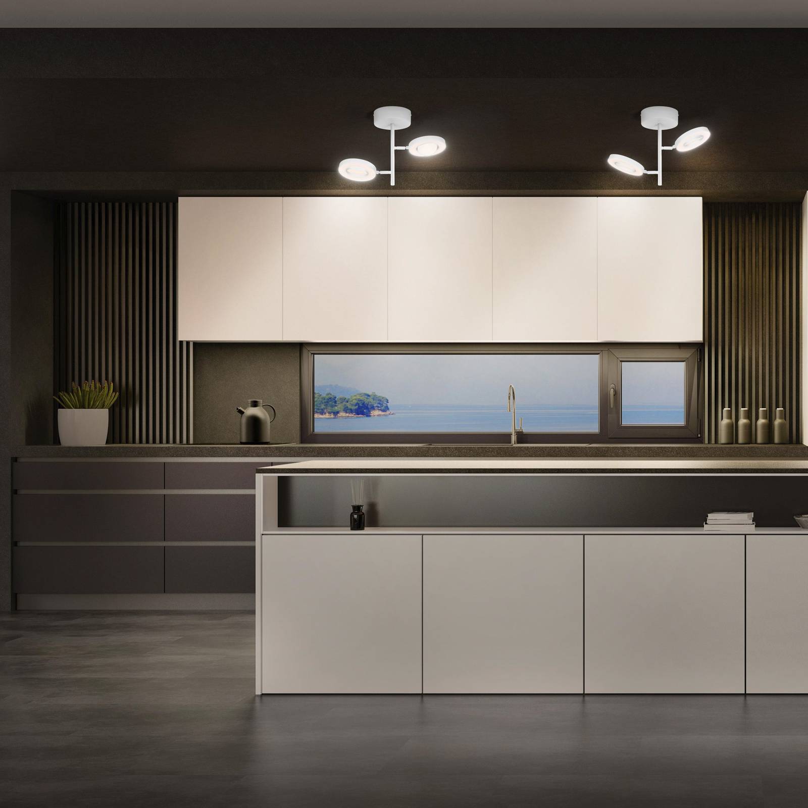 LEDVANCE Reflektor sufitowy LED Saturn, 2-punktowy, CCT, wysoki, biały