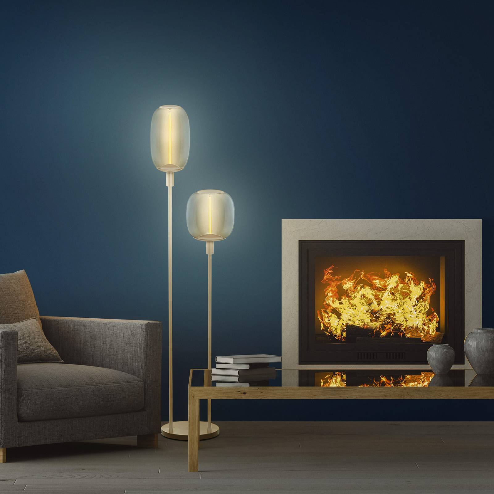 LEDVANCE lampa podłogowa Decor Stick 2-punktowa, wysokość 146cm, beżowa