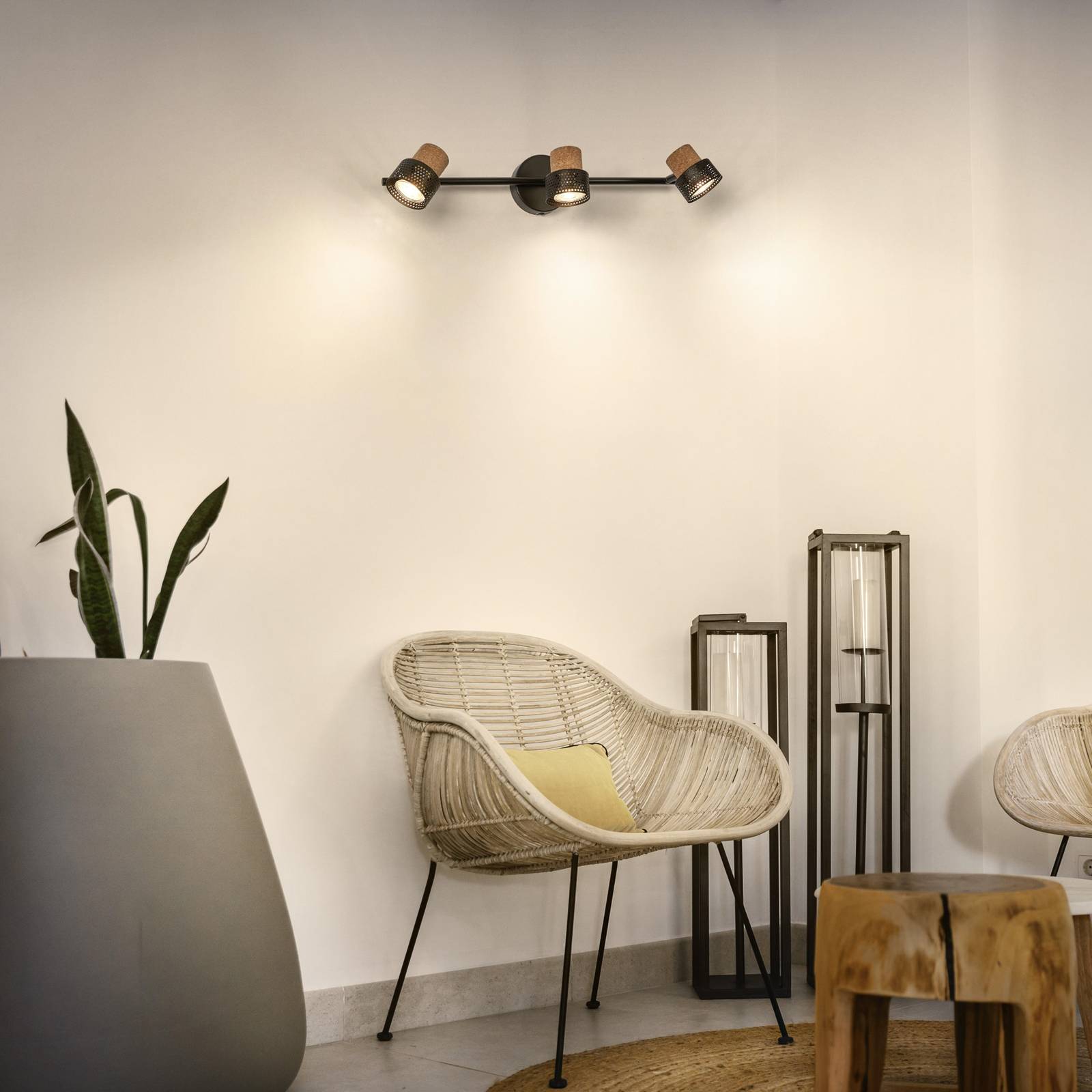 LEDVANCE Reflektor sufitowy Cork, GU10, 3-punktowy, długi, czarny