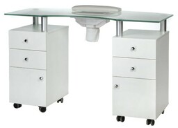 Stolik manicure z otworem montażowym BD-3453+O Bia