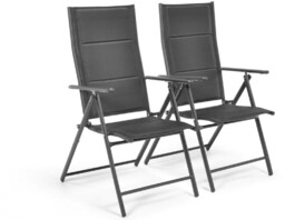 Edomator.pl Zestaw krzeseł składanych ogrodowych - MODENA Black x 2 szt.