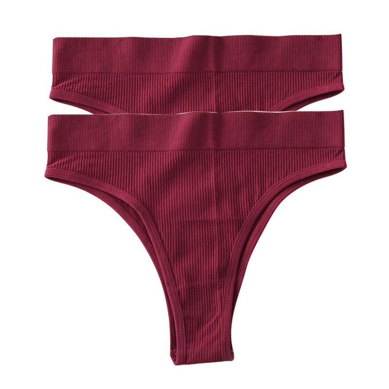 Stringi z wysokim stanem 2 szt. - Czerwony + czerwony S/M