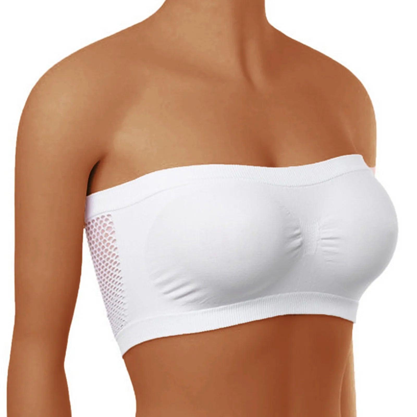 Uniwersalny biustonosz sportowy bandeau - Biały XXL