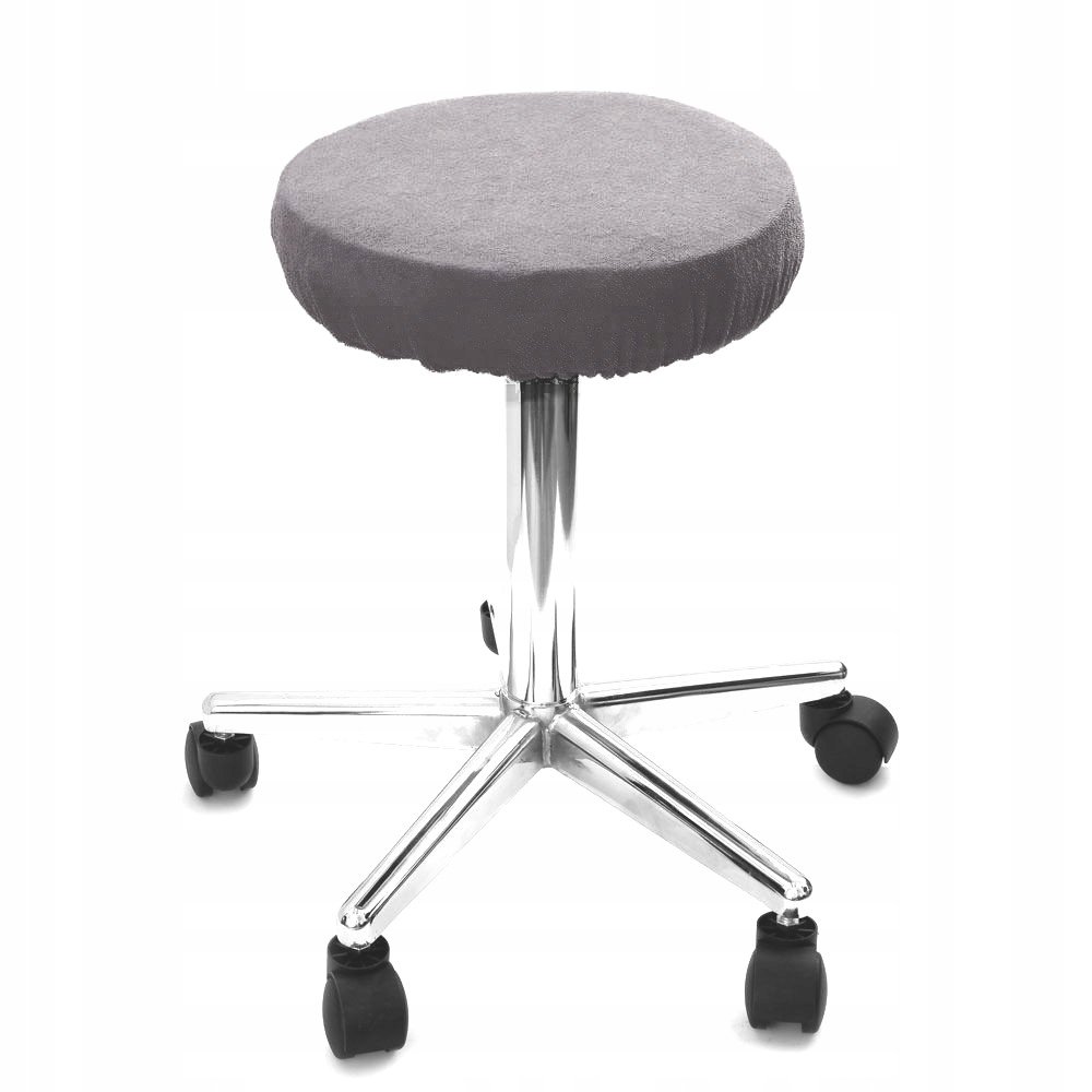 Pokrowiec frotte na taboret kosmetyczny SZARY STAL