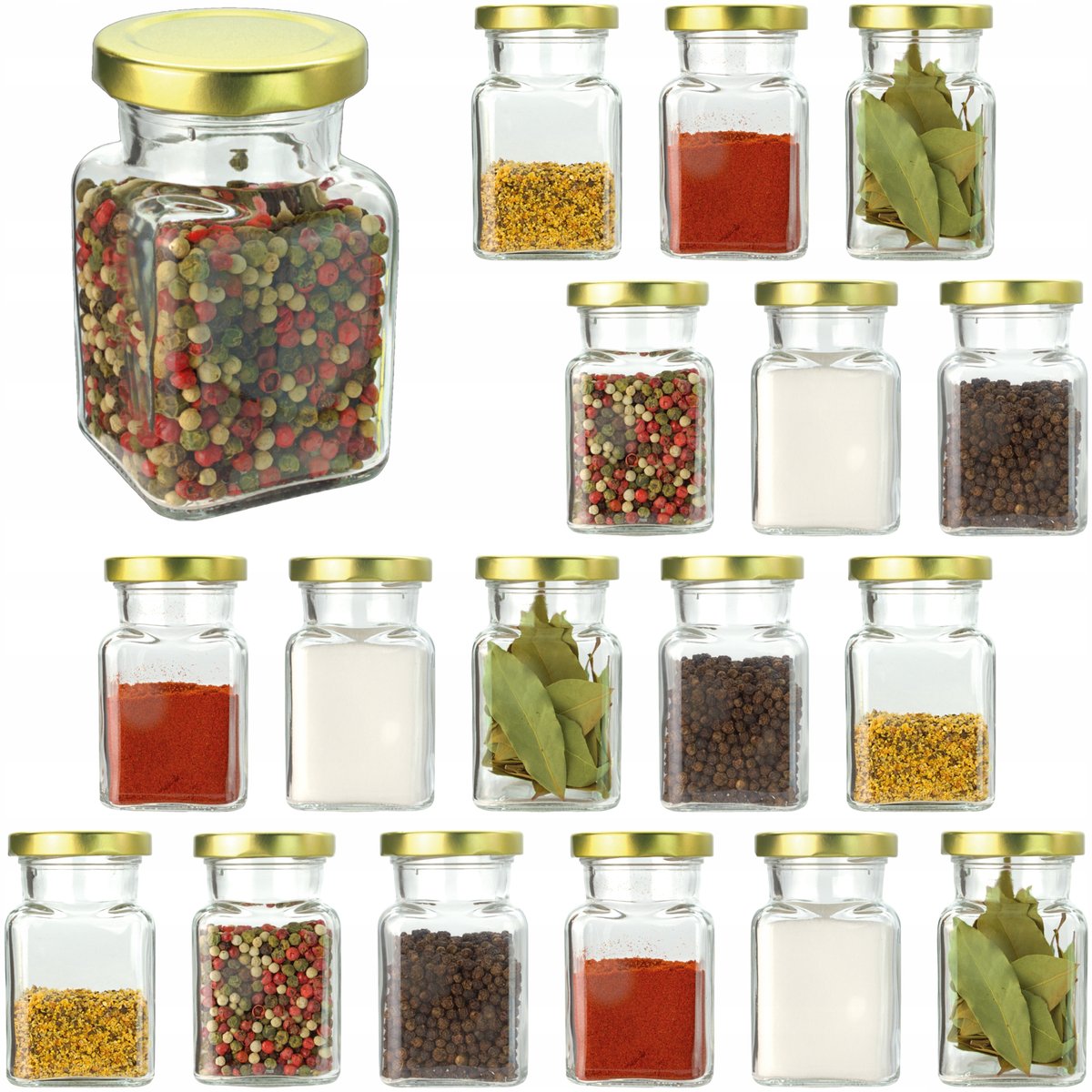 słoiczki na przyprawy 150ml EKO słoik na miód 150 ml złota zakrętka 18 szt.