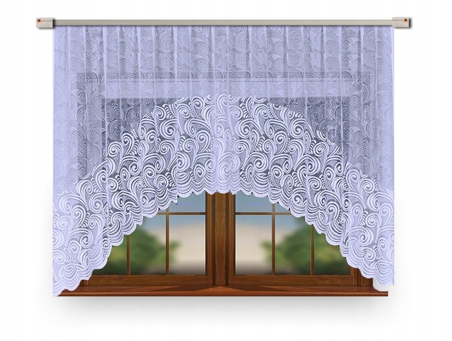 FIRANKA GOTOWA ŻAKARDOWA 23391 160X400 ODPASOWANA ŁUK