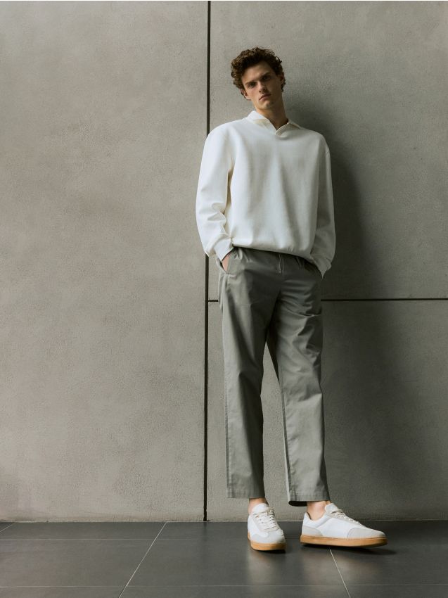 Reserved - Spodnie jogger straight - szary