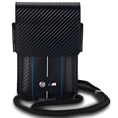 Torebka BMW Wallet Bag Carbon Blue Stripes (BMPSP15XMSCAKL) czarne