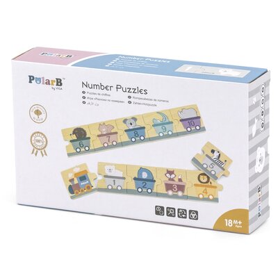 VIGA Toys PolarB Drewniane Puzzle Numeryczne