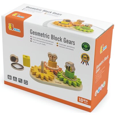 Zabawka edukacyjna VIGA Learn from Fun Sorter kształtów z zębatkami 44690