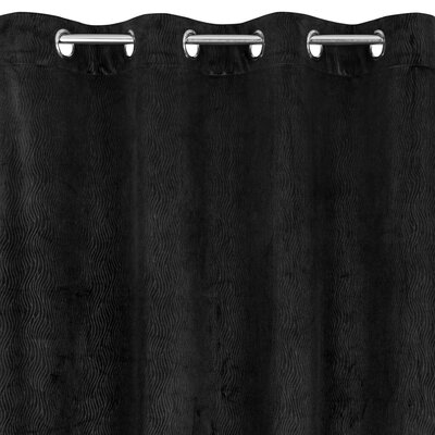 Euro Firany Zasłona Velvet Lili 140 x 250 Przelotka Czarny 1220152