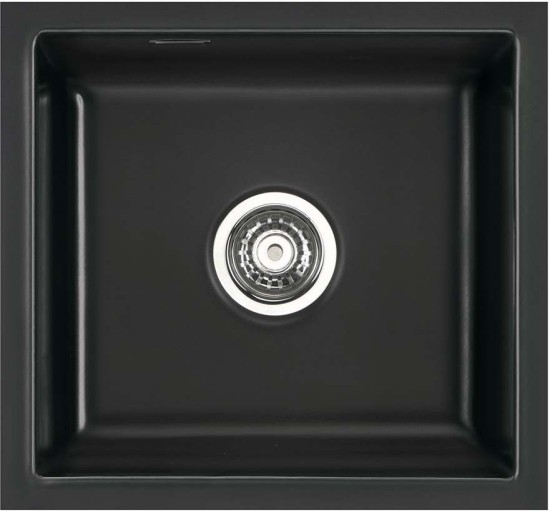 Zlewozmywak ceramiczny SYSTEMCERAM Mera 42 U Nero Korek automatyczny 5301 02