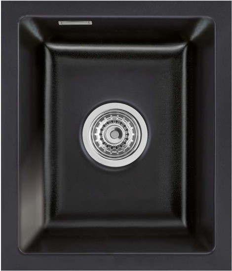 Zlewozmywak ceramiczny SYSTEMCERAM Mera 32 U Nero Korek automatyczny 5361 02
