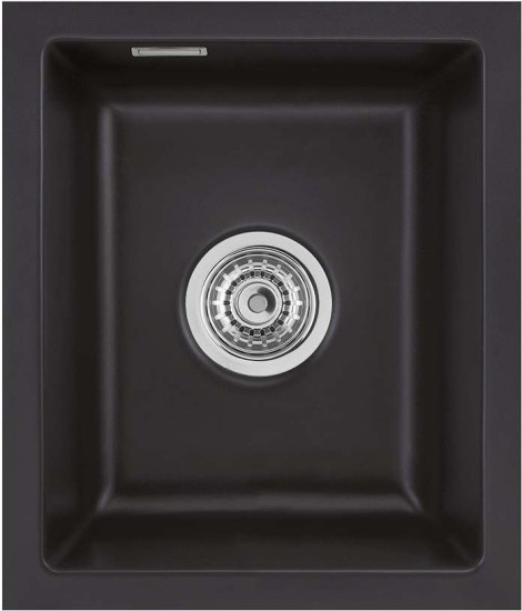 Zlewozmywak ceramiczny SYSTEMCERAM Mera 32 U Nigra Korek automatyczny 5361 02