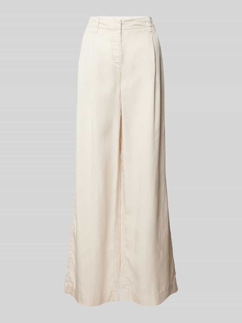 Spodnie materiałowe z szeroką nogawką i zakładkami w pasie