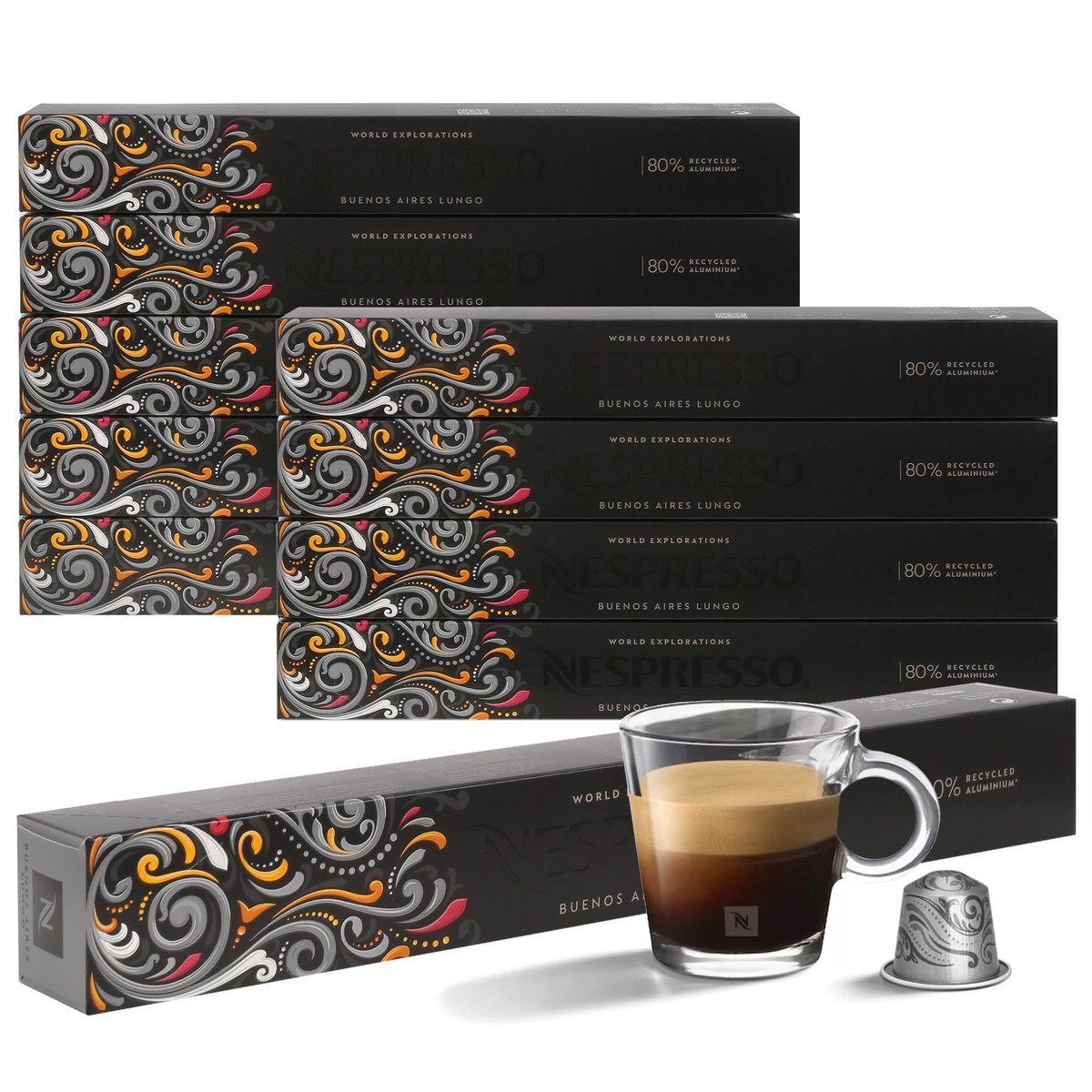 Kawa w kapsułkach o smaku Buenos Aires Lungo NESPRESSO 100 kapsułek